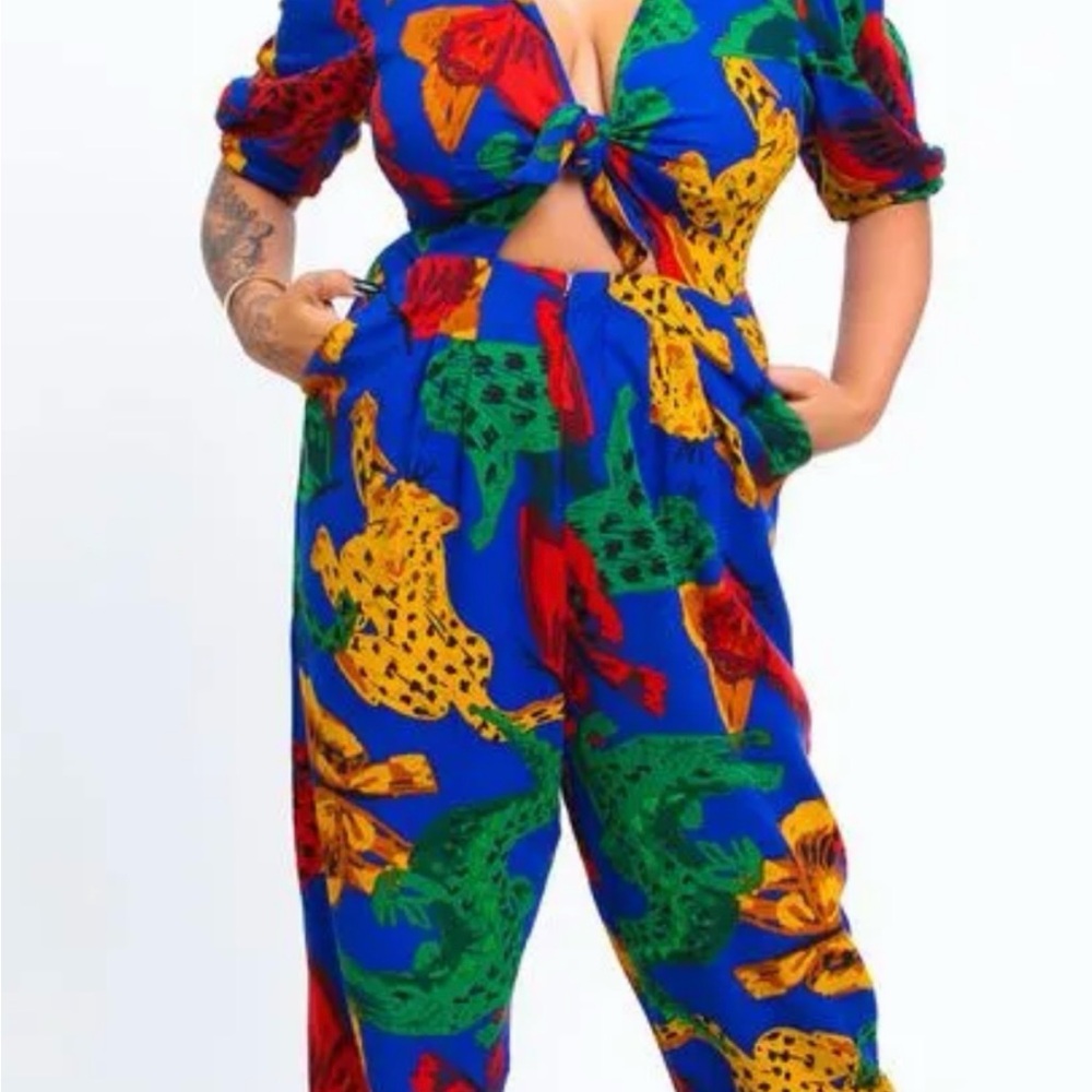 FARM Rio Multicolor Animal Print Jumpsuit (Size G/ US- Large) - Used